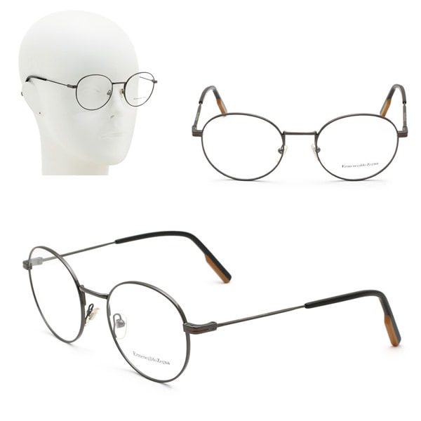 フレームのみ EZ5167/V 008 52 Ermenegildo Zegna メガネ 眼鏡 ガンメタル ブラック キャメル