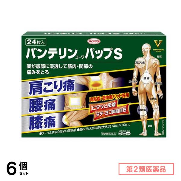第２類医薬品 バンテリンコーワパップS 24枚 6個セット
