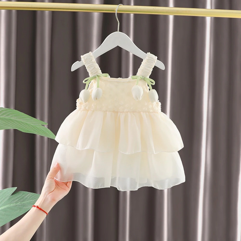 【1つ買うと10つ無料】女の赤ちゃん夏2025年誕生日甘いプリンセスドレスガーゼスカート1歳の女の子1歳のドレス