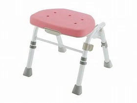 折りたたみシャワーチェアM型背なし ピンク 47741