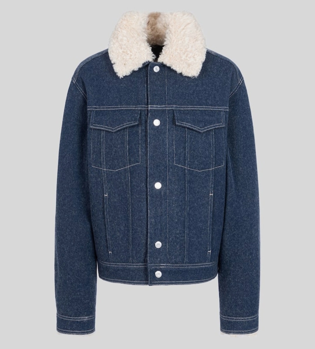 【公式】韓国限定 チェウシク x AMI コラボ Ws Trucker Jacket - Bleu/Ecru