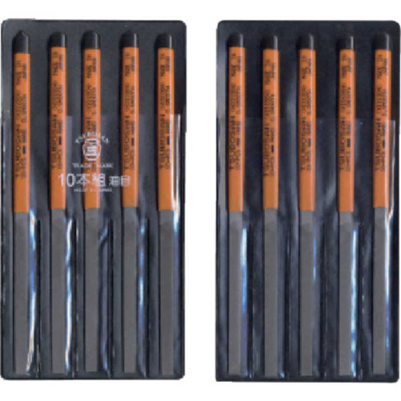 ツボサン　組ヤスリ 10本組 平 油目　HI01004