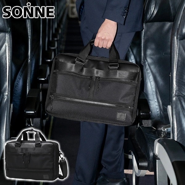 ビジネスバッグ メンズ 軽量 ブランド ビジネス ショルダー シンプル 黒 通勤 営業 ブリーフケース 2WAY 斜めがけ 肩掛け 2層 撥水 A4 B4 PC 15inch SOSF001