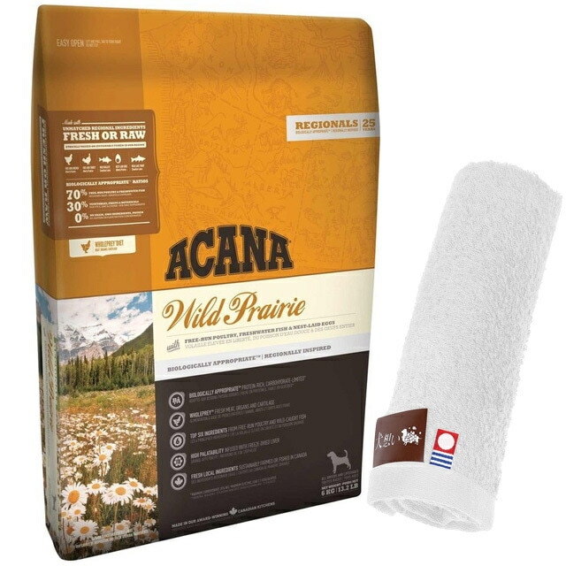 【正規品】アカナ ワイルドプレイリードッグ 6kg 【犬想いオリジナル今治ハンドタオルセット】【タオルカラー ホワイト】