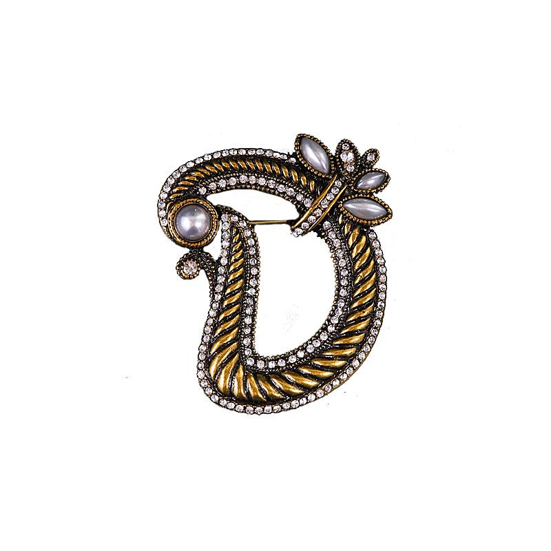 ブローチ おしゃれ 卒業式 入学式 フレンチ レトロ ブローチ ハイエンド レディース ハイエンド レター コサージュピン アクセサリー 宮殿 ゴールド シルバー