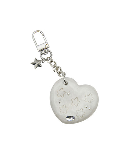 NFF heart star mirror key ring white pearl ハートスターミラーキーリング ホワイトパール