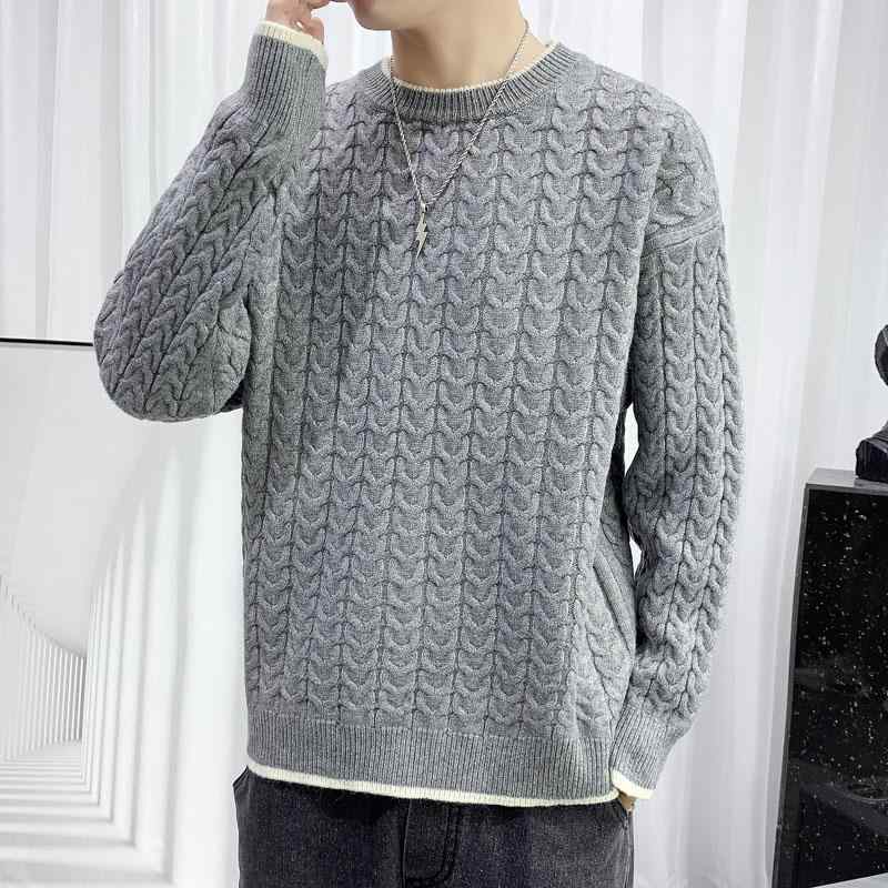 メンズ 服 シンプル ファッション オシャレ 大人 かっこいい 大きいサイズ ストリート 紳士服 クルー ネック セーター 長袖 ファッション コート 秋冬 アウター 快適 ニット
