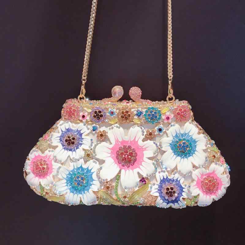レディース 鞄 カバン バック ファッション オシャレ アイテム 小物 エナメルデイジー ディナーバッグ 化粧品 バッグ フラワークラッチ バッグ