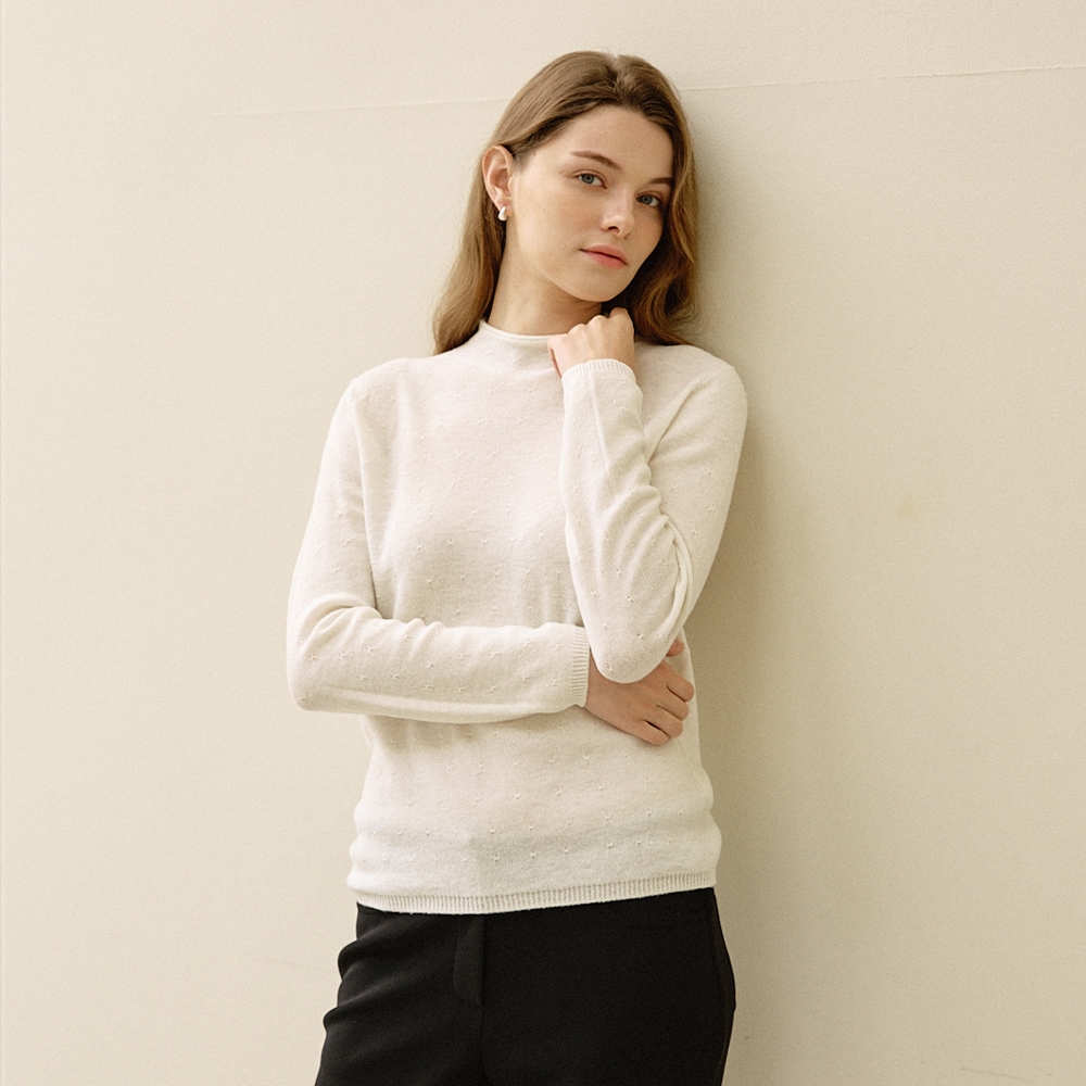 ウールグリッター ホールガーメント ニットトップ