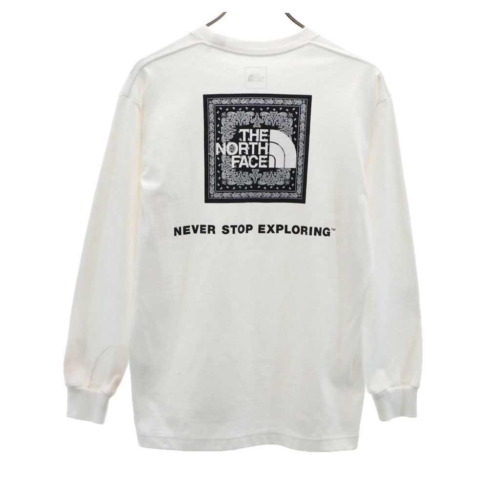 NT32134R バックプリント 長袖 Tシャツ S 白 ロンT メンズ