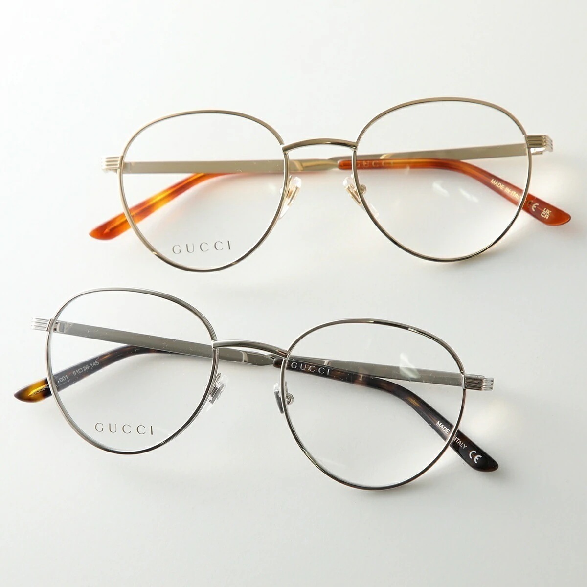GUCCI グッチ メガネ GG0942O メンズ ボストン型 メタルフレーム 細フレーム フルリム クリングスタイプ ロゴ アイウェア カラー2色