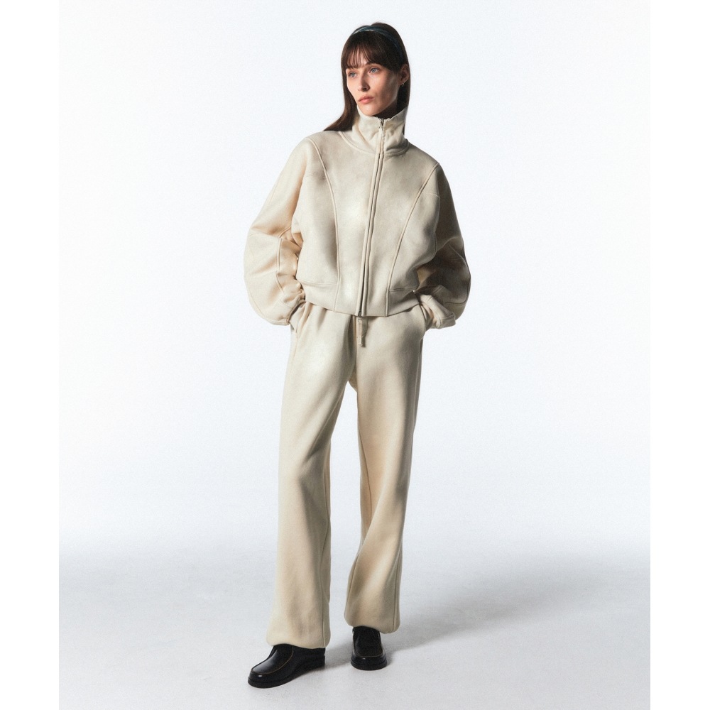 PARTIMENTO レディースワイドスウェットパンツ_アイボリー