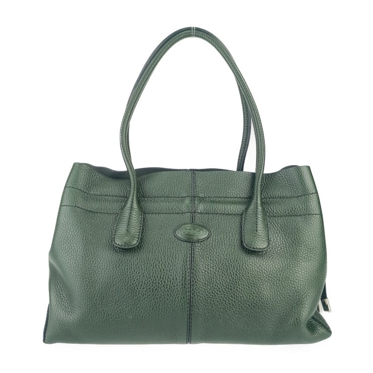 美品 TODS トッズ ハンドバック ニューD トートバッグ - グリーン レザー レディース ショルダーバッグ【本物保証】