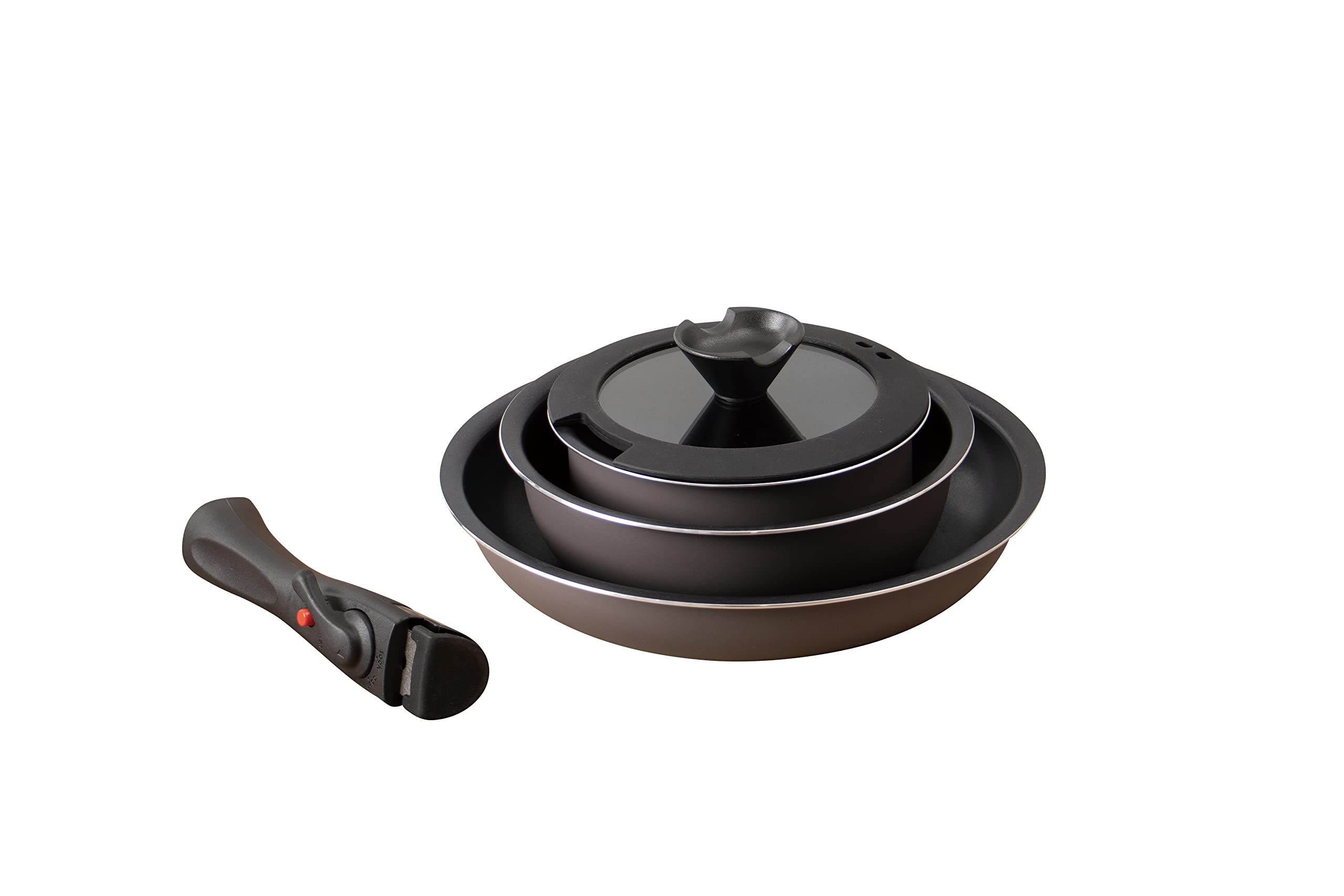 武田コーポレーション 【フライパン・鍋・外せる取っ手】グレー IHダイヤモンドコートパン5点セット IHD-5PSGRY 約幅28.5×奥行12×高さ28.5cm