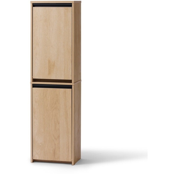 HWPS-300H ナチュラル/ブラック ウッドペールストッカー 縦型 メーカー直送