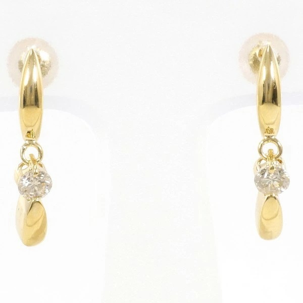 K18 18金 YG イエローゴールド ピアス ダイヤ 0.15 ×2 ジュエリー 中古