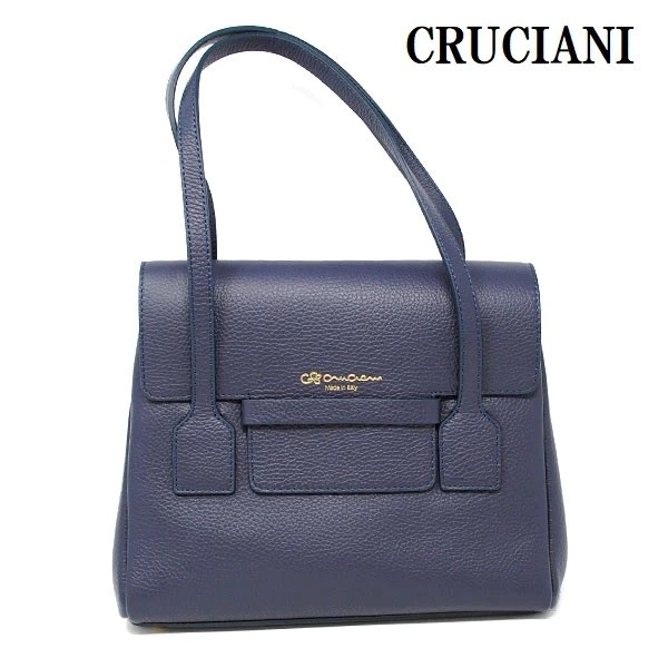AD13.325M VAR.35 BLUE REALE レザー トートバッグ ハンドバッグ レディース ネイビー