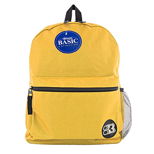 レビュー高評価のおせち贈り物 BAZIC School inch 13 Fit Travel, Women Men Students for Bag School Lightweight Mustard, 16" Backpack リュック・デイパック