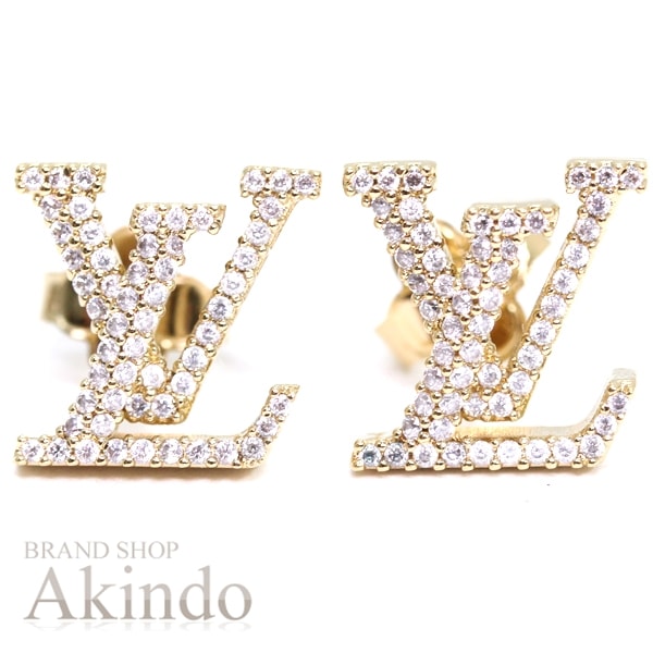 【新品同様】ルイヴィトン ピアス・LV アイコニック ストラス M00609 ゴールド ラインストーン レディース プレゼント LOUIS VUITTON ピアス アクセサリー ビトン ブランド ギフ