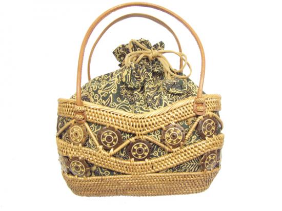 ANiSIE アニシエ バリコレクション アタバッグ (かごバッグ) バティック巾着付 (Gry/Nvy) グレイネイビー 10P03Sep16