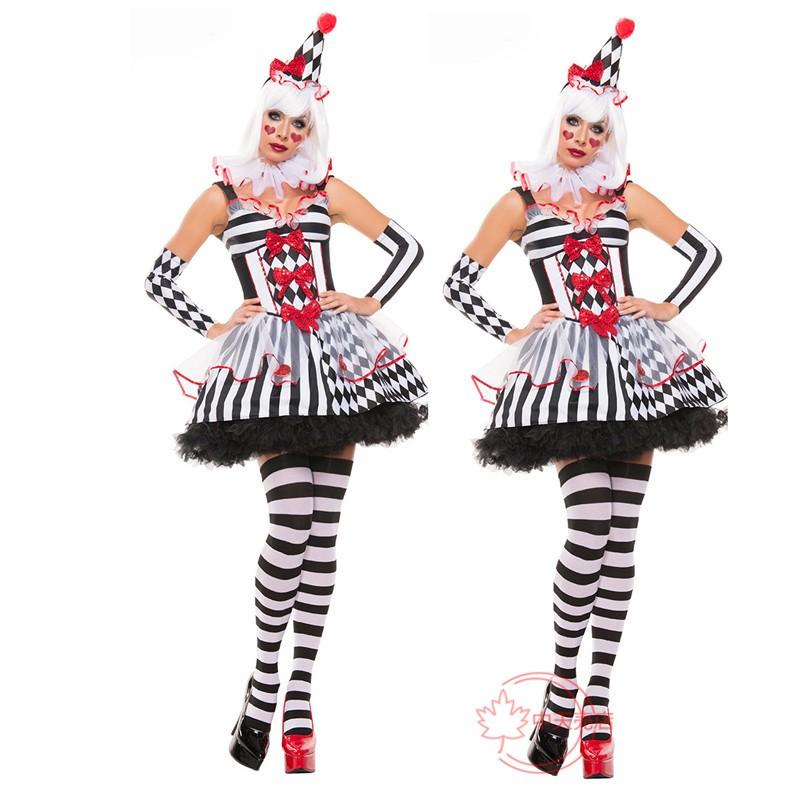 【激安開催！】セクシーサーカスピエロ　レディース　バンパイア ハロウィン コスプレ 衣装　セクシー ワンピース ステージ仮装 イベント衣装 演出服 クリスマス