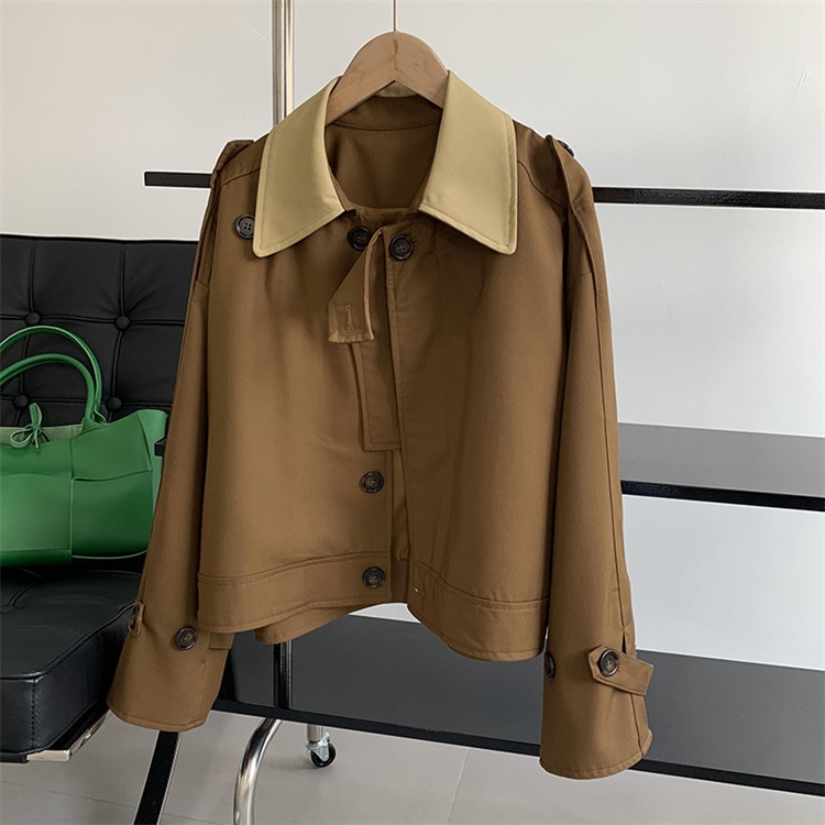 早い者勝ち 2022秋 トップス トレンド レトロ デザインセンス イレギュラー 短いスタイル 新品 気質 ゆったりする コート ストリート