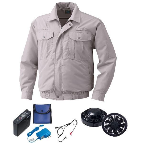 KU9054F 空調服 ポリ製 フルハーネス対応 FAN2200B/LISUPER1 銀 M