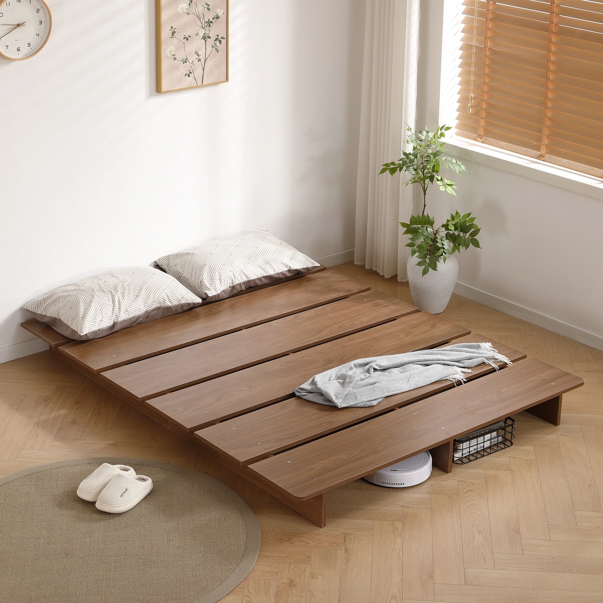 【国内発送I】【幅120cm】ベッド ローベッド ステージベッド ベッドフレーム すのこベッド フロアベッド ロータイプ SS S SD D Q 脚付き おしゃれ 一人暮らし 木目調 子供部屋 子ども