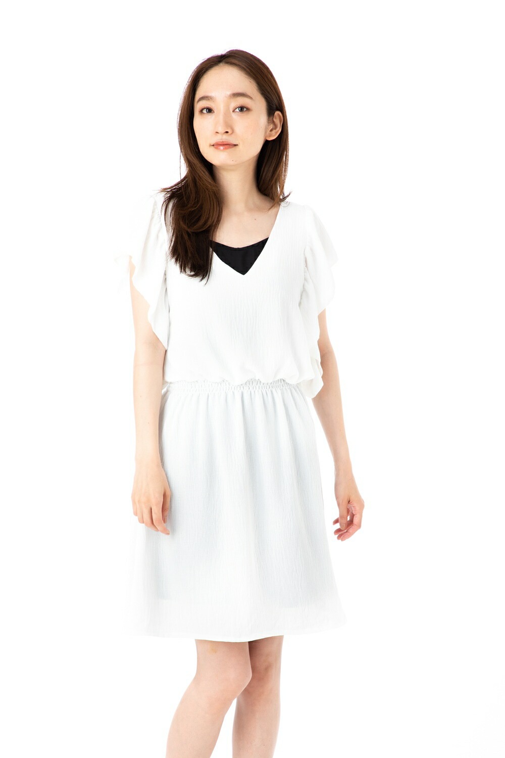 ファス(FAS)ワンピース T1 T2 T3サイズ 半袖 膝丈 無地 きれいめワンピース レディース Fille A Suivre インポートワンピース
