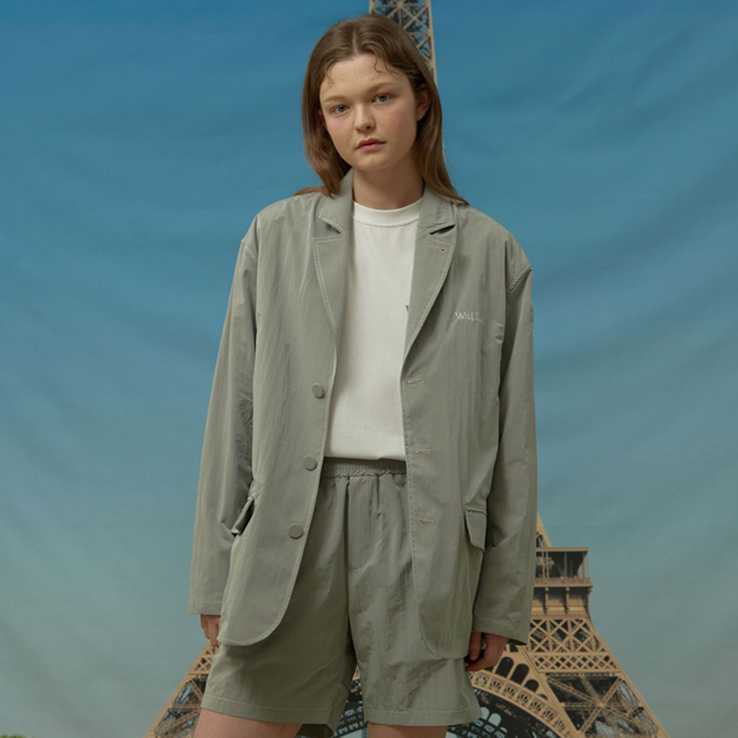 Stitch nylon blazer MINT