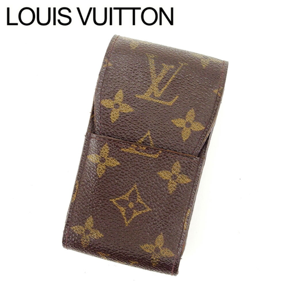 シガレットケース タバコケース モノグラム エテュイシガレット ブラウン 中古