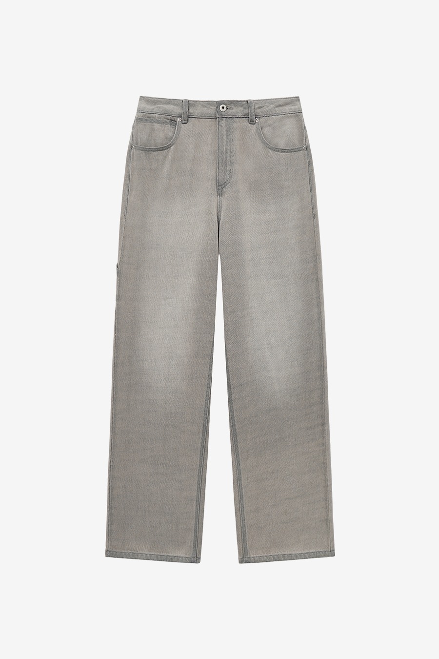 【INSILENCE】 VINTAGE WASHED DENIM PANTS : ASH BEIGE