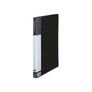 （まとめ） TANOSEE クリヤーファイル（台紙入） A4タテ 40ポケット 背幅23mm ダークグレー 1冊 5セットファイル