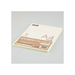 （まとめ） TANOSEE αエコカラーペーパーII A4 ライトクリーム 少枚数パック 1冊（100枚） 15セット