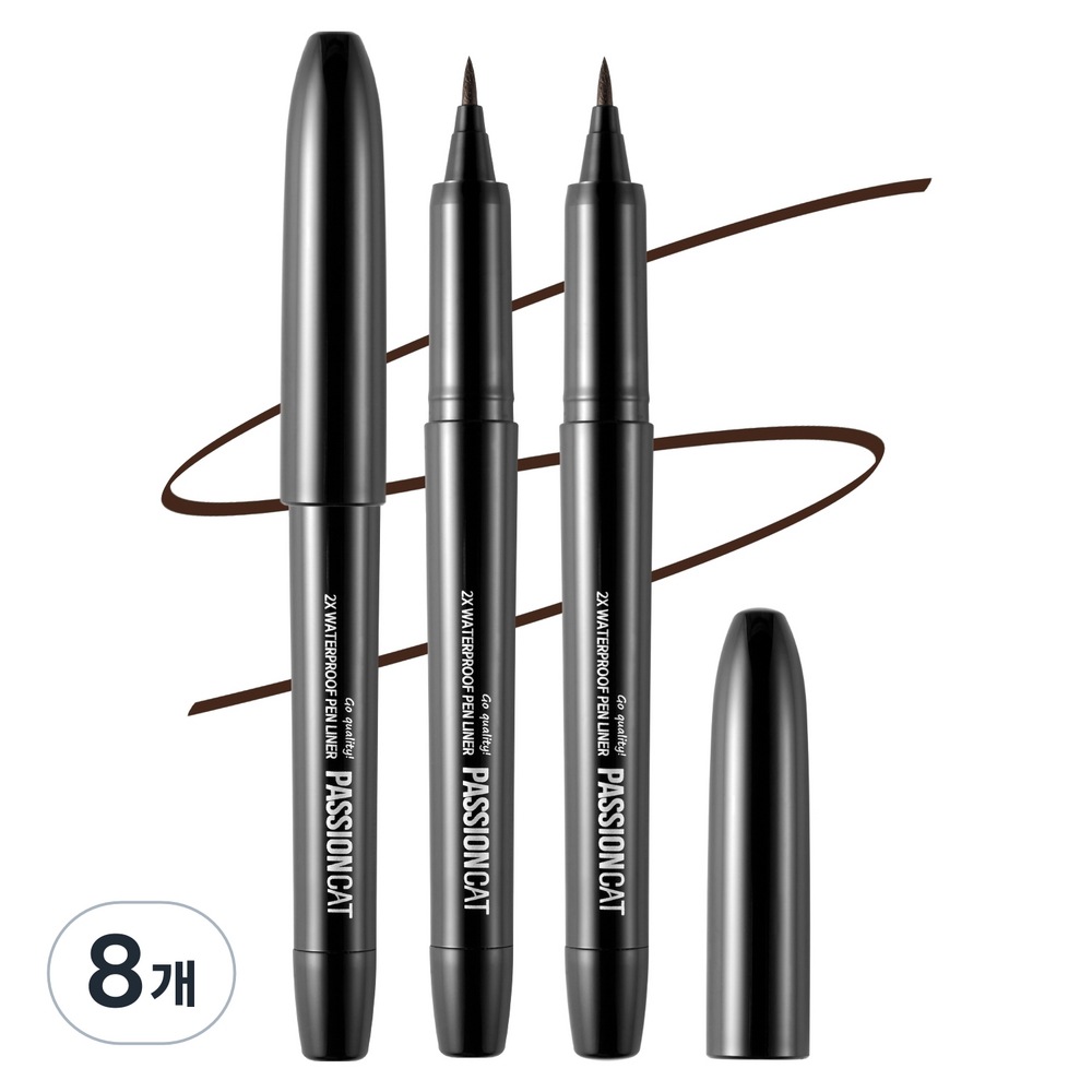 ファッションキャット 2X ウォータープルーフペン アイライナー 1gNO2 ブラウン8個