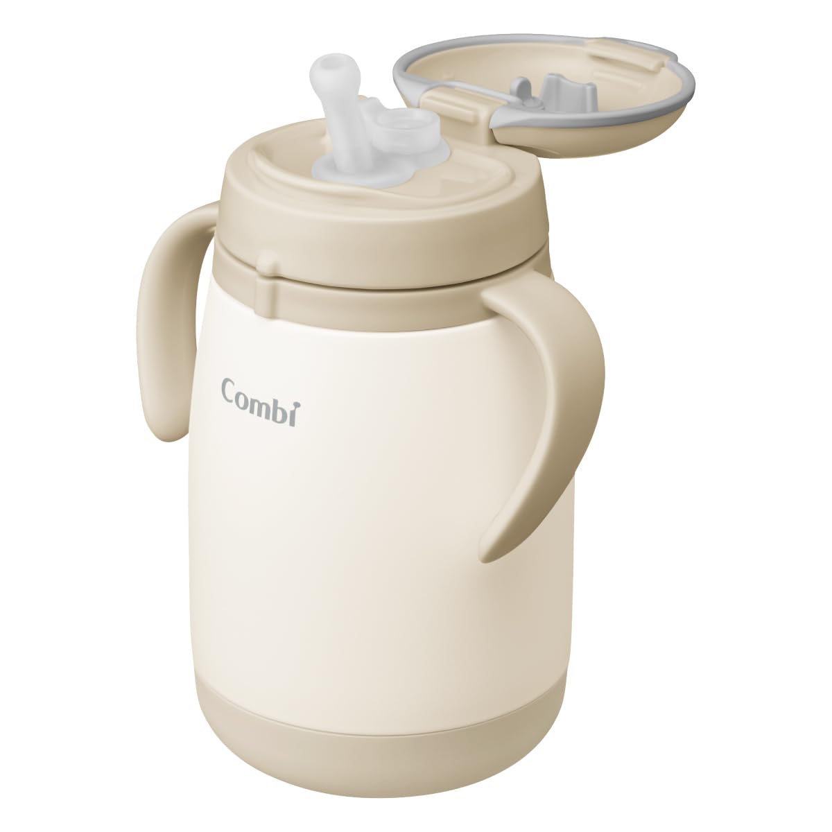 コンビ 【ラクマグから遂に保冷タイプが登場】 保冷 ラクマグ ステンレス ベージュ 370ml 魔法びん構造で冷たさキープ 漏れないストロー 25年2月発売