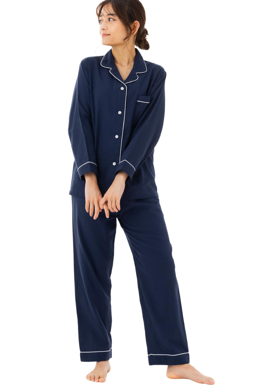 【襟元2wayが便利】二重ガーゼ パジャマ レディース 長袖 綿100 春 秋 寝巻き ガーゼ レディースパジャマ パジャマレディース 綿 綿100% 秋用 春用 春秋 おしゃれ かわいい 可愛い シ