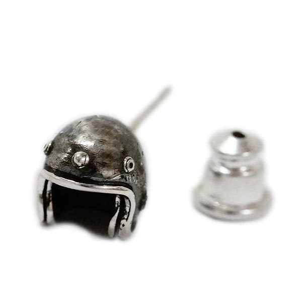 ヘルメット バイク バイカー メンズ シルバー925 ピアス