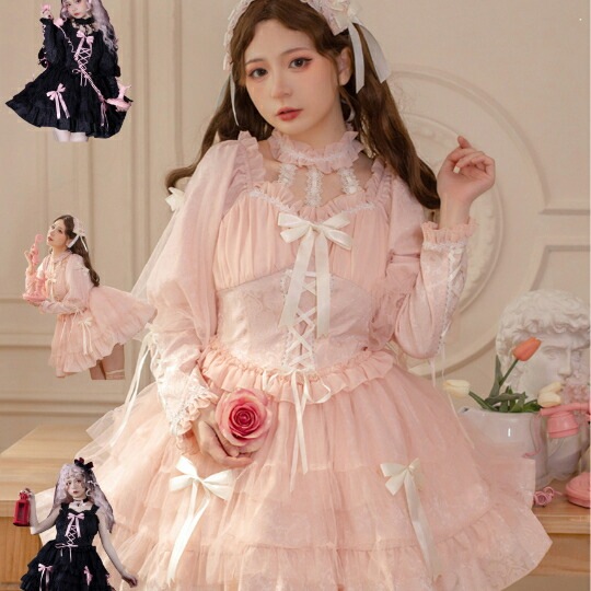 オリジナル ロリータドレス 暗紋 ジャカード ロリータドレスJSKロリータドレスOP 甘クール ダークゴシック ロリータワンピース ゴシックロリータ レディース パーティードレス ゴシックテ