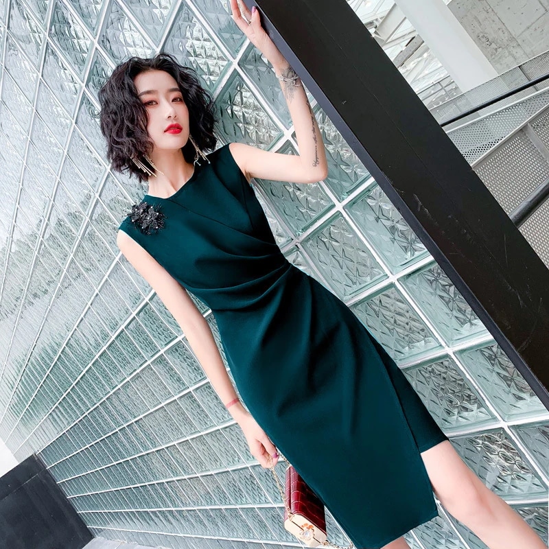 【ブローチ】パーティードレス ワンピース ノースリーブ 半袖 レース高級感 結婚式 ドレス お呼ばれ 二次会 花嫁 ワンピース 同窓会 フォーマル 卒業式 披露宴 演奏会 成人式 20代