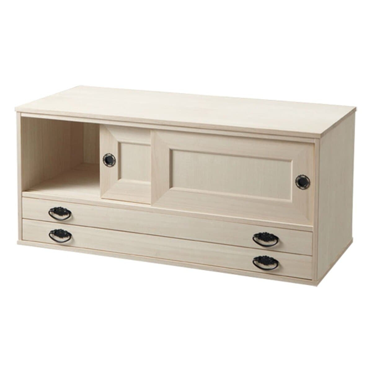 総桐 組み合わせタンス 上置き 引き戸タイプ 日本製 幅100cm 桐衣装箱 天然木 木製 衣類収納 着物 引出し 完成品 収納 桐箪笥 桐タンス 国産 引き戸 収納ケース