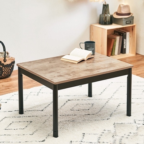 こたつ 幅75cm テーブル 家具調こたつ 木目調 フラットヒーター 手元コントローラー 収納 センターテーブル コンパクト コタツ こたつテーブル 炬燵 高さ調節 脚 75 長方形