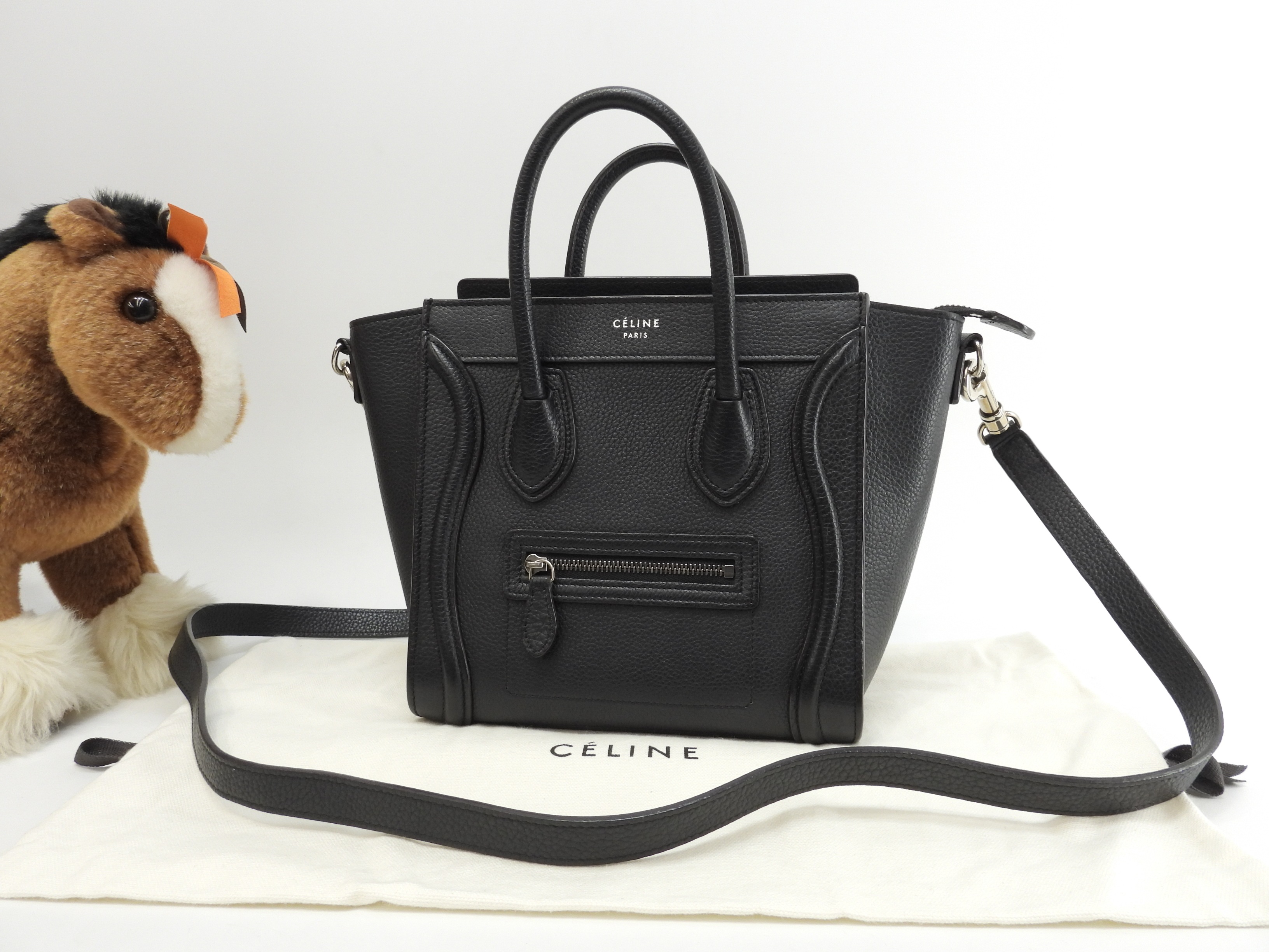 ラゲージナノ ドラムドレザー 黒 ポシェット ミニハンドバッグ 美品@ 3