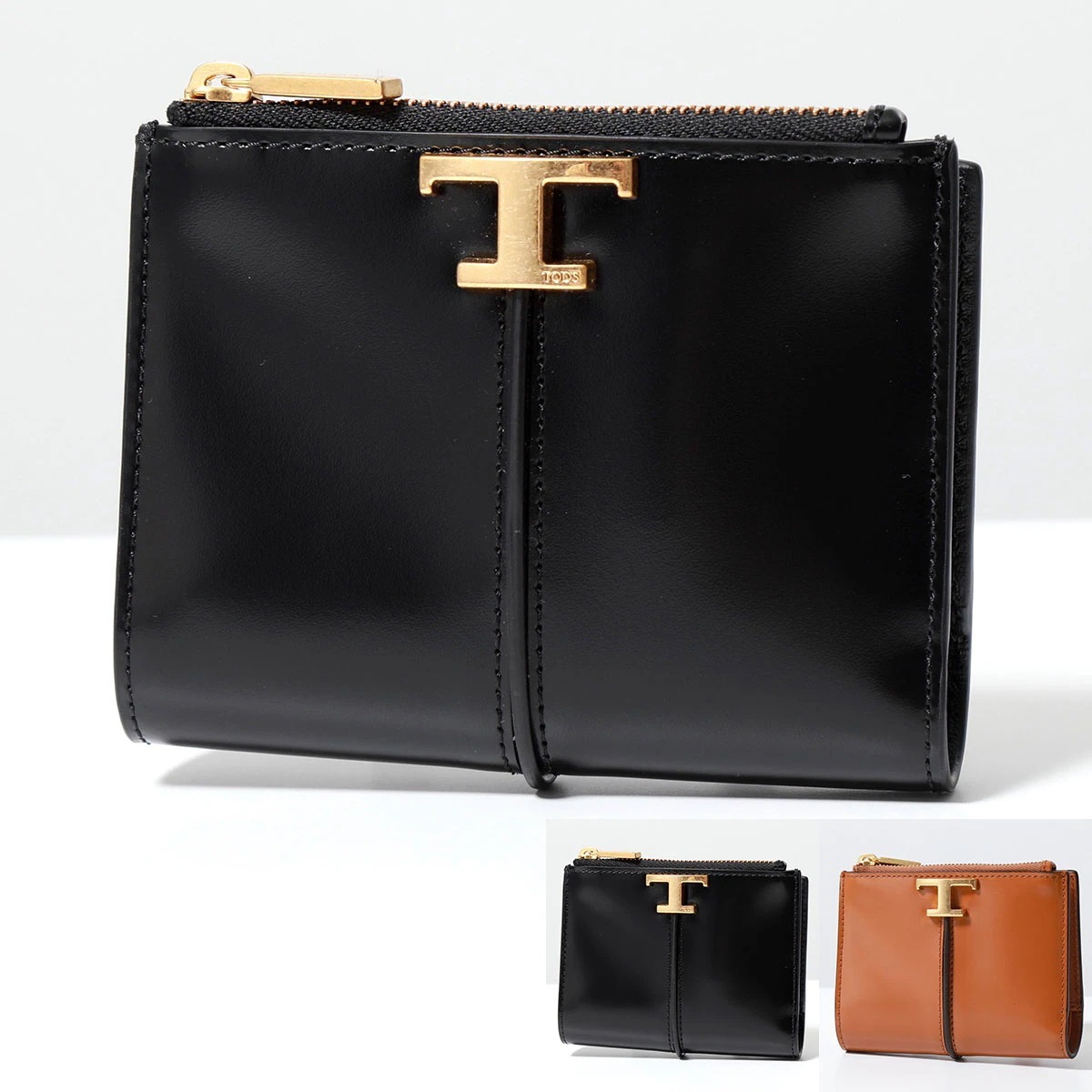 TODS トッズ 二つ折り財布 T TIMELESS Tタイムレス XAWTSKBA200KET レディース レザー ミニ財布 カラー2色