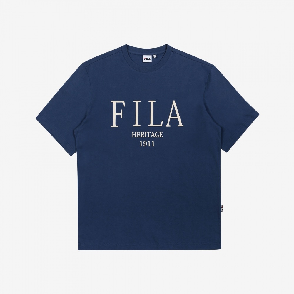 フィラヘリテージシリーズロゴルーズフィットショートスリーブ Tシャツ_FE2RSD5111X_GBL