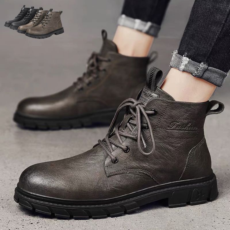 更新 ショートブーツ メンズ 靴 レザーシューズ レトロ 冬靴 男性用シューズ カジュアルシューズ アウトドア ウオーキングシューズ 通勤 春 秋 冬用 ハイカット