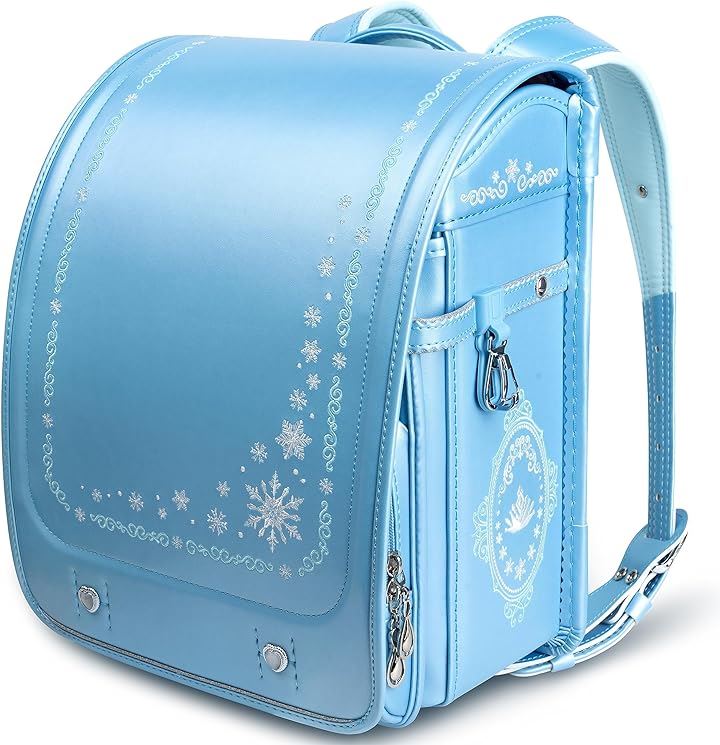 ランドセル 女の子 小学生 通学カバン 軽量 FROZEN-BLUE 高級人工皮革 パール生地 ワンタッチロック ハート( 水色)