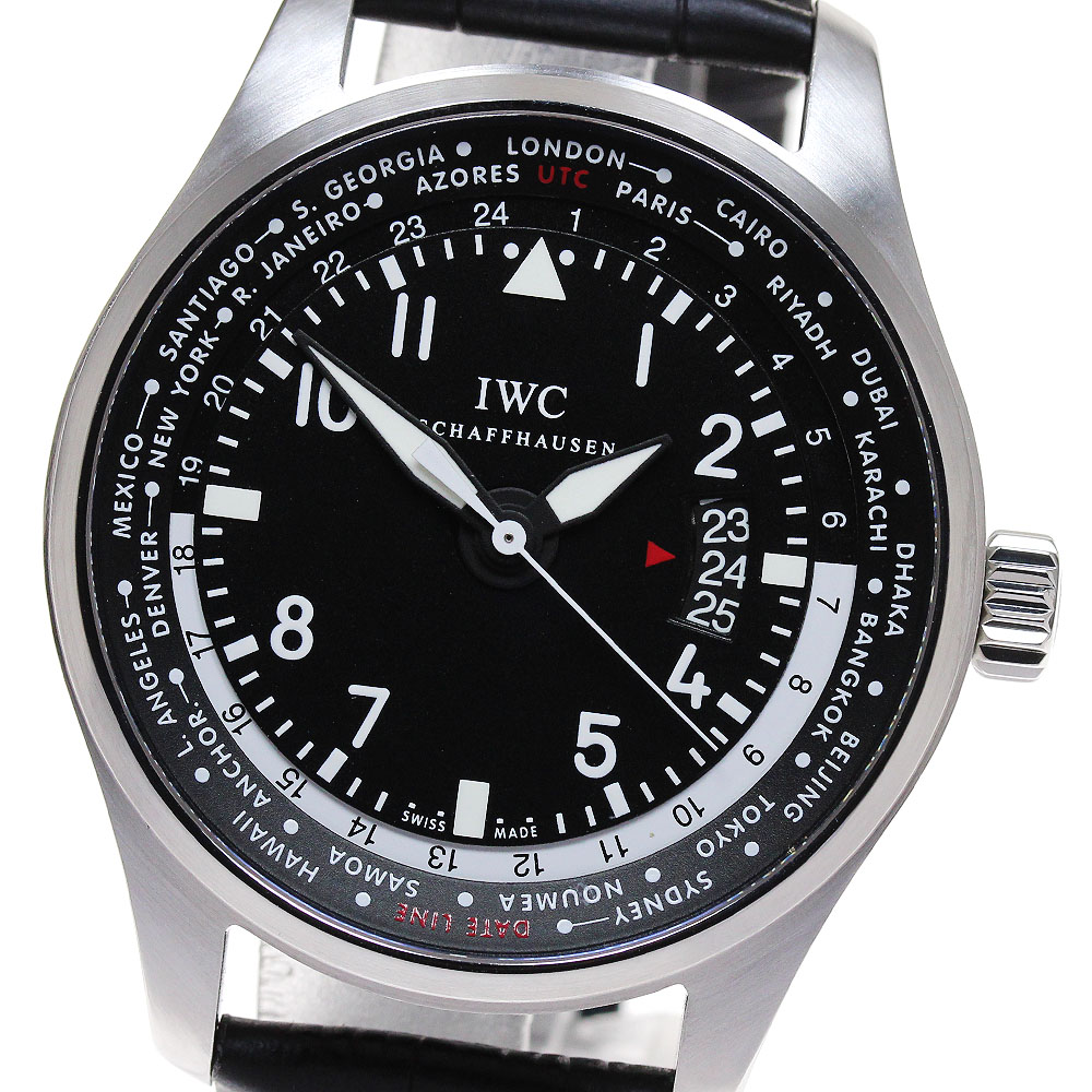 IWC SCHAFFHAUSEN IW326201 パイロットウォッチ ワールドタイマー デイト 自動巻き メンズ _837793【中古】