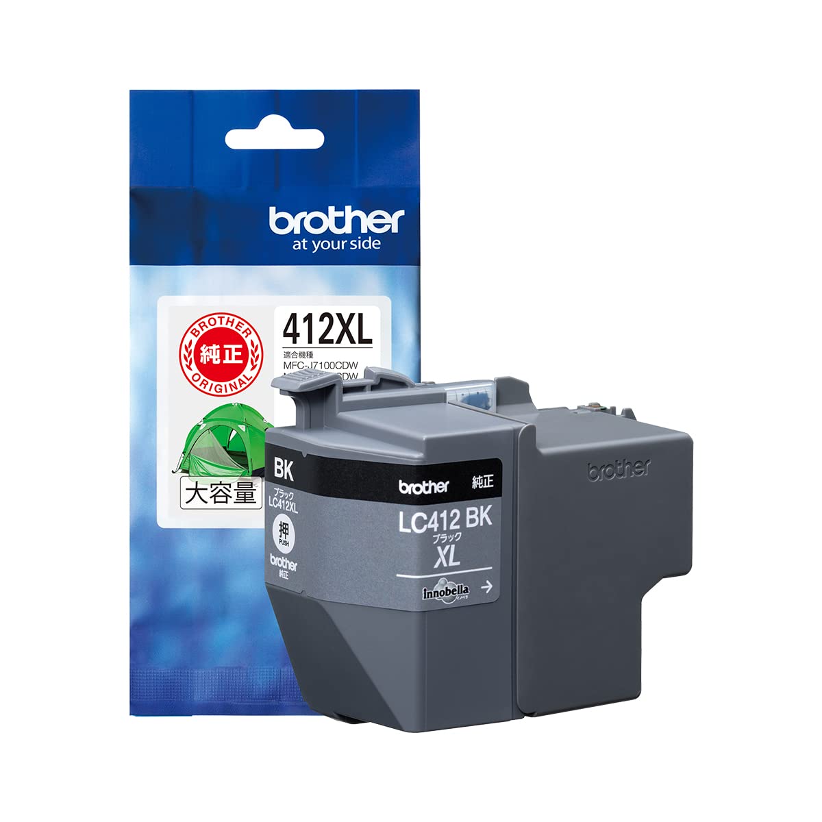 ブラザー工業 【ブラザー純正】インクカートリッジブラック(大容量)LC412XLBK対応型番:MFC-J7300CDWMFC-J7100CDW他 5,393円