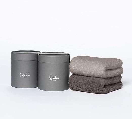 育てるタオル feel フェイスタオルペアセット チャコール(グレー系)×ムー